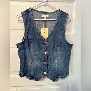 NWT Risen Stretch Denim Vest